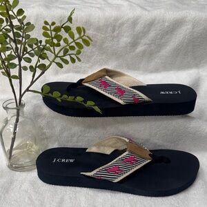 J. Crew Black and Pink Flip Flops